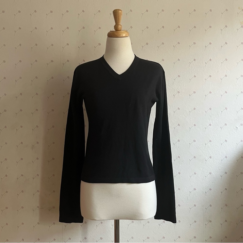 Classic Black V-Neck Women's Top